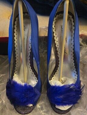 Lulu Townsend Royal Blue Platform Heels